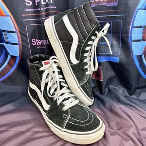 VANS Sk8-Hi Top Off The Wall Unisex Men's 8/ Women's 9.5 Black w/ White